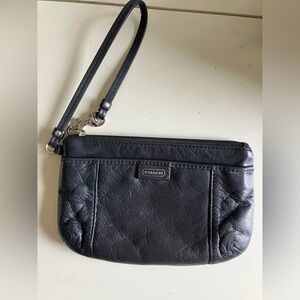 Coach Black Leather Wristlet